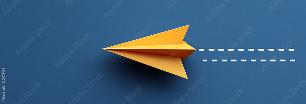 Poster ai generates creativity with a paper airplane in a minimalist studio setting