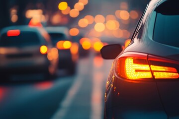 Obraz premium traffic jams in the city, road, rush hour, Generative AI