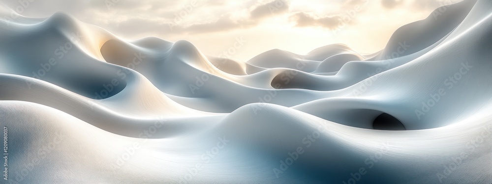 Aufkleber minimalist abstract composition with white curves and soft lighting
