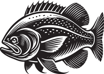 Piranha fish vector illustration silhouette isolated on white background