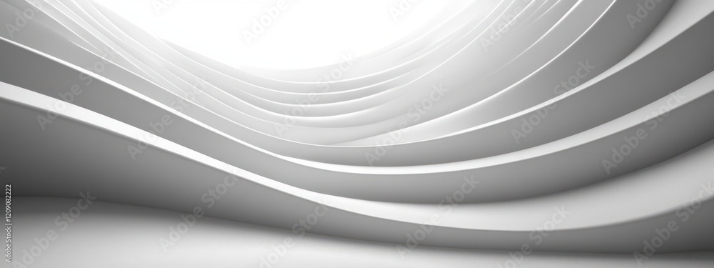 Poster contemporary minimal abstract design with curved lines and soft lighting