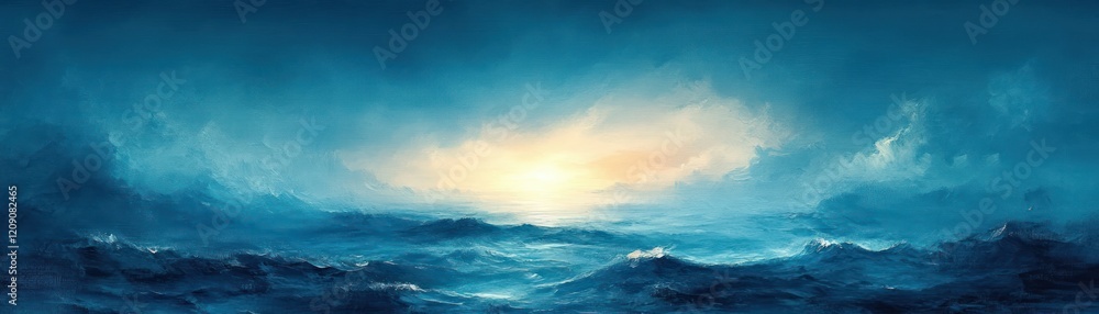Poster abstract impressionism painting soft aqua teal diffused light background texture design