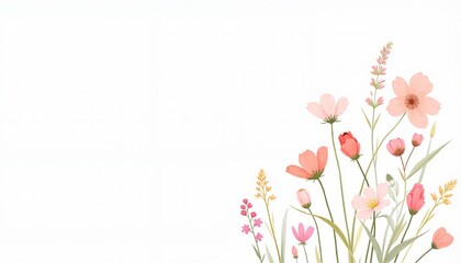 Naklejka premium Beautiful and Delicate Pink Flowers with Soft Petals on a White Background for Elegant Designs