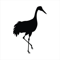 Obraz premium silhouette of a sandhill crane vector illustration