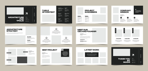 Architecture Portfolio Presentation Template, Portfolio Design for Architecture and Interior