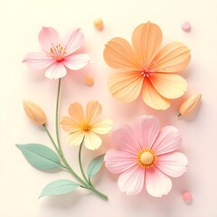 Naklejka premium Bouquet of pink lilies.