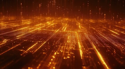Abstract Communication Technology Concept Illustration with Circuit Board Design Background, Digital Connectivity Theme