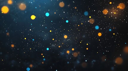 Obraz premium A black background with stars a few yellow and planet space galaxy