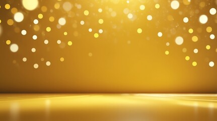 A luxurious design of glowing golden spheres scattered across a soft gradient of gold, creating a sense of depth and warmth.