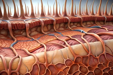 Obraz premium human skin tissue the subcutaneous layer