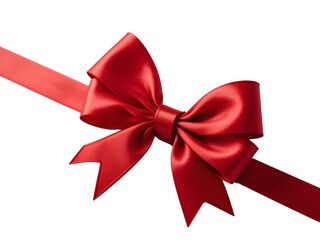 Red bow isolated on transparent or white background, png
