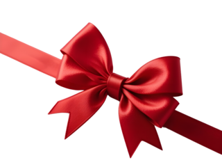 Red bow isolated on transparent or white background, png