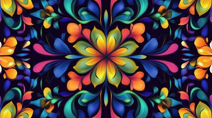 Seamless Floral Vector Pattern with Colorful Flowers for Spring Wallpaper Design