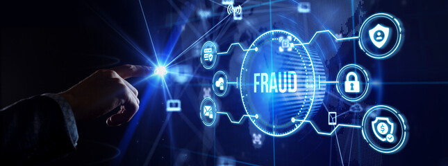 Obraz premium Fraud Alert Caution Defend Guard Notify Protect Concept.