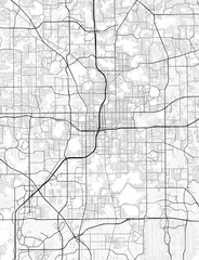 Obraz premium Map of Orlando, USA. Perfect for posters, printing, wallpaper, and home decor. Maps with monochrome and black and white styles, suitable for those who want to customize