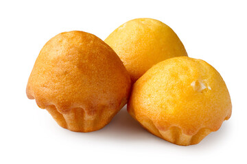 Fresh sweet cupcakes on a white background. Natural pastries on a white background with a shadow.