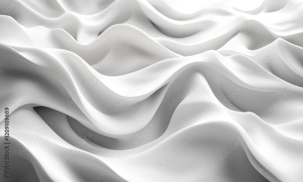 Fototapete minimalist white wave background abstract design with soft lighting and smooth curves