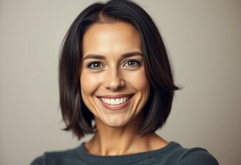Fototapeta premium Woman with short hair and a warm smile