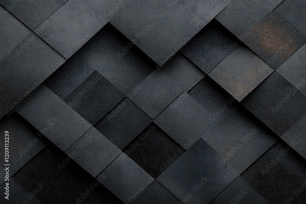 Poster black and white geometric abstract background design with textured layers in triangles diamonds and 