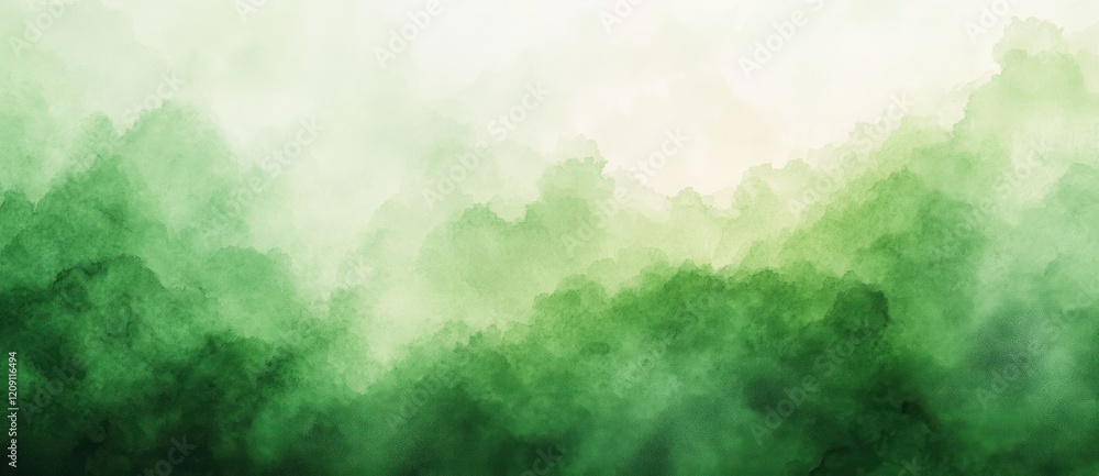 Aufkleber abstract green watercolor background with gentle gradients bokeh effect textured design for christma