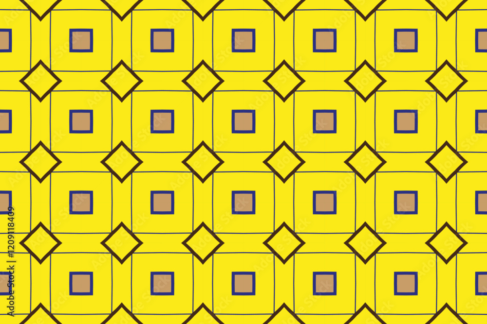 Poster Abstract vector background with seamless geometric pattern of simple shapes. Stylish vector texture