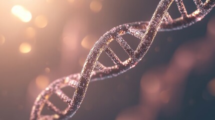 A luminous DNA helix symbolizes technological innovations in biotechnology, highlighting the importance of genetics in modern science