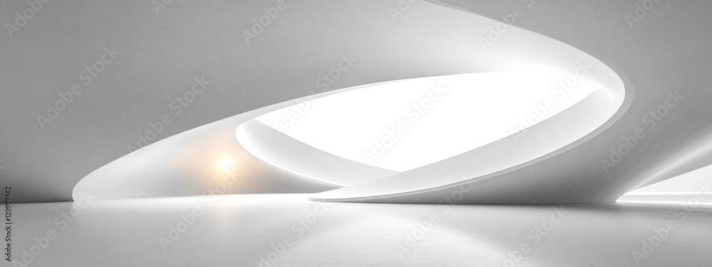 Poster minimalist abstract architectural background with curves and light