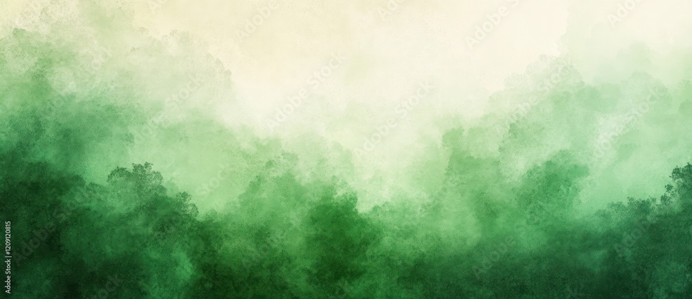 Poster green watercolor background abstract design with gradient texture and hazy white sky for graphic res
