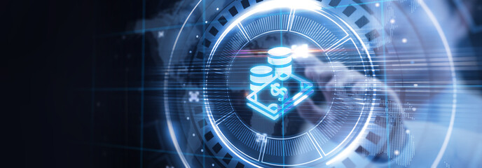 Business, Technology, Internet and network concept. Financial Graph. Stock Market chart. Forex Investment.