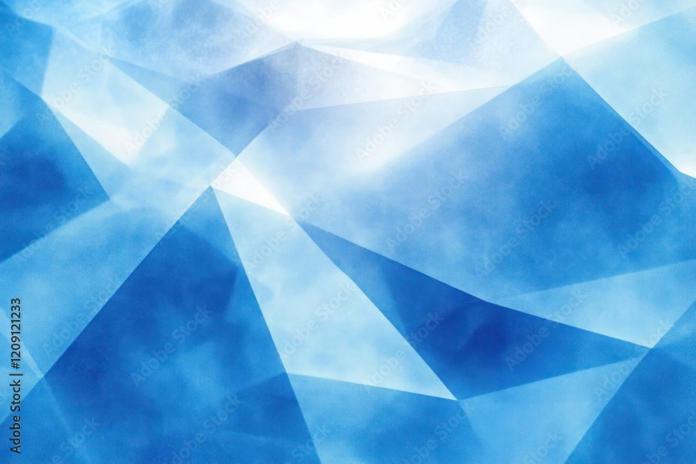 Poster abstract blue geometric background with translucent shapes and soft lighting for creative design and