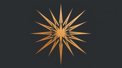 Fototapeta premium Intricate golden star design on a dark background, showcasing unique geometric patterns and symmetry