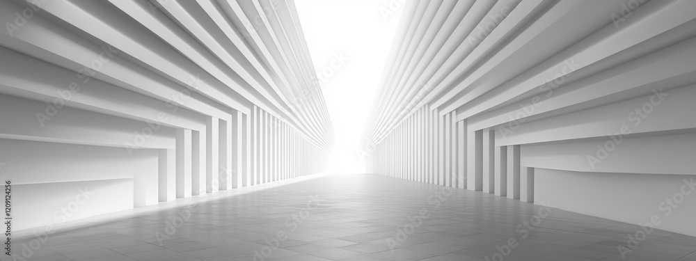 Poster minimalist architectural scene with textured white walls and intricate patterns