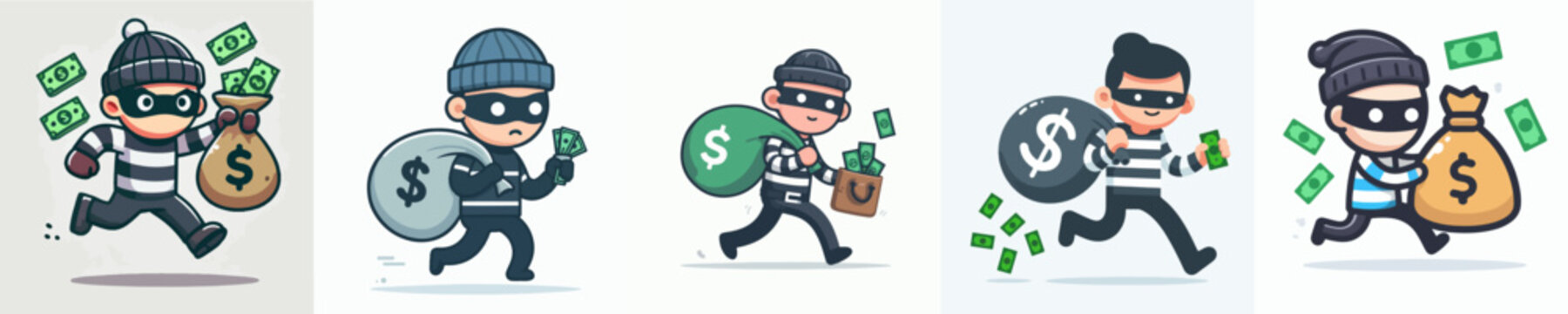 cartoon vector of a thief