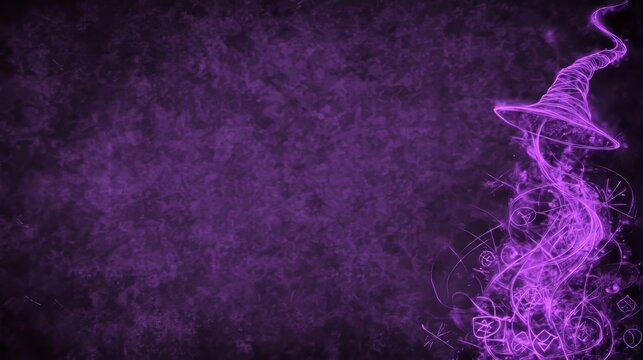 Purple Mystic Hat Magic Glowing Smoke Design