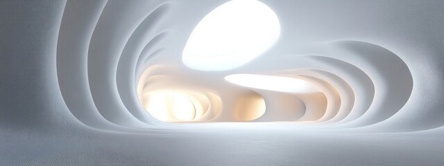 Fototapeta premium Minimalist Abstract Architectural Background with Smooth Curves and Soft Lighting