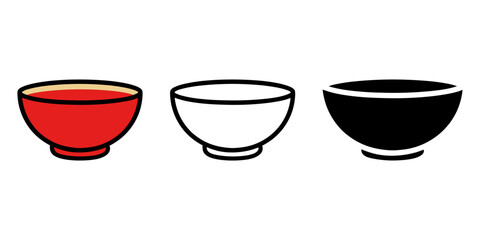 A set of bowl vector illustration