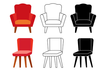 A set of chair vector illustration