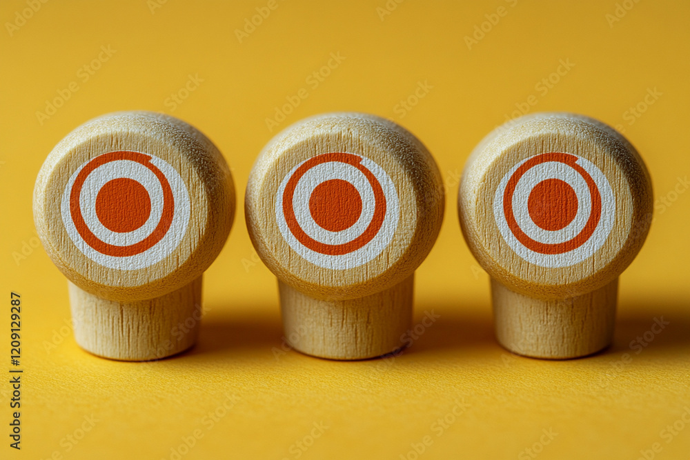 Poster ai generated wooden targets displaying colorful design studio setting photography close-up view crea