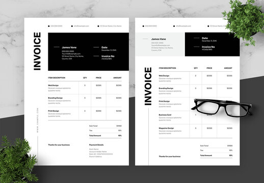 Black And White Invoice