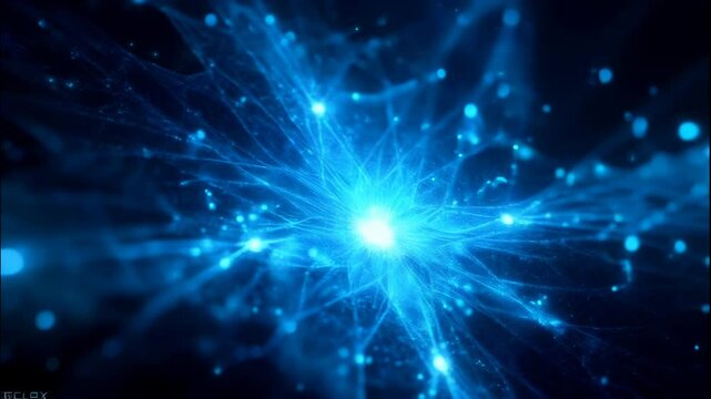 Abstract image composed of blue technology photosensitive lines and lines