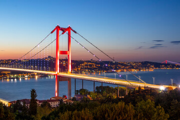Istanbul sunset from most famous and touristic destination Nation Park in Nakkastepe. 15th July...