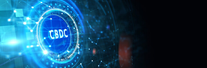 CBDC Central Bank Digital Currency Concept. 3d illustration