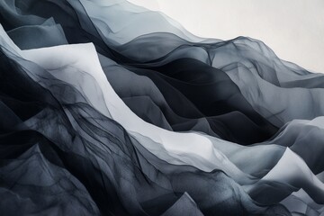 Obraz premium Black ink cascading downward in soft smoky trails, creating a minimalist effect.