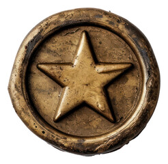 Fototapeta premium PNG Seal Wax Stamp of magic star symbol white background accessories.