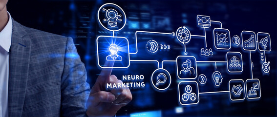 Neuromarketing. Sales and advertising marketing strategy concept. Business, Technology, Internet and network concept.