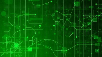 Obraz premium Futuristic Green Circuit Board Design for Technology Background