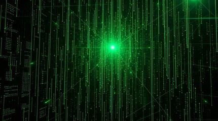 Obraz premium Dynamic Green Data Stream Abstraction