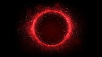 Obraz premium Red Glowing Circular Particle Burst Abstract Design