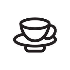 line Coffee cup icon, symbolizing hot beverages, coffee, or morning routines.