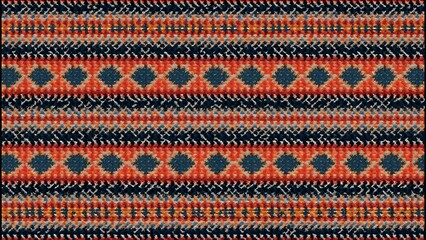 Abstract Pixel Patterns Cross-Stitch and Ethnic Motifs for Textiles